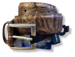 W Kleinberg Rustic Gator Belt - Cognac