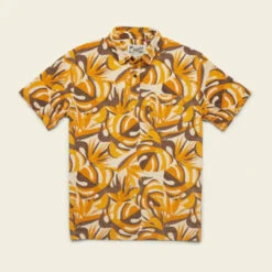 Howler Brothers Plusherman Terry Polo: Monstera Mash: Citron