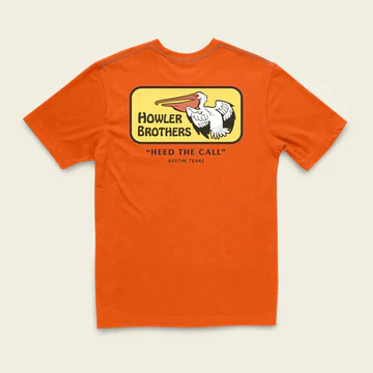 Howler Brothers Pelican Badge T-Shirt: Orange 3 Howler Brothers Pelican Badge T-Shirt: Orange
