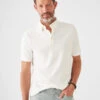 Faherty Movement™ Short-Sleeve Polo: White