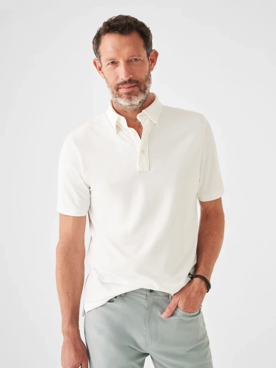 Faherty Movement™ Short-Sleeve Polo: White 3 Faherty Movement™ Short-Sleeve Polo: White
