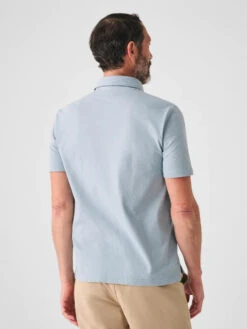 Faherty Sunwashed T-Shirt Polo: Blue Breeze 11 Faherty Sunwashed T-Shirt Polo: Blue Breeze -Fashion Clothing SP23 faherty mens MKS2326 BBZ SUNWASHED TSHIRT POLO BLUE BREEZE back 1 1000x 80062.1679340789