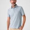 Faherty Sunwashed T-Shirt Polo: Blue Breeze -Fashion Clothing SP23 faherty mens MKS2326 BBZ SUNWASHED TSHIRT POLO BLUE BREEZE crop 1 1000x 92661.1679340783