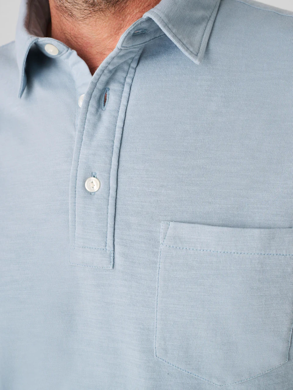 Faherty Sunwashed T-Shirt Polo: Blue Breeze 5 Faherty Sunwashed T-Shirt Polo: Blue Breeze - Image 3