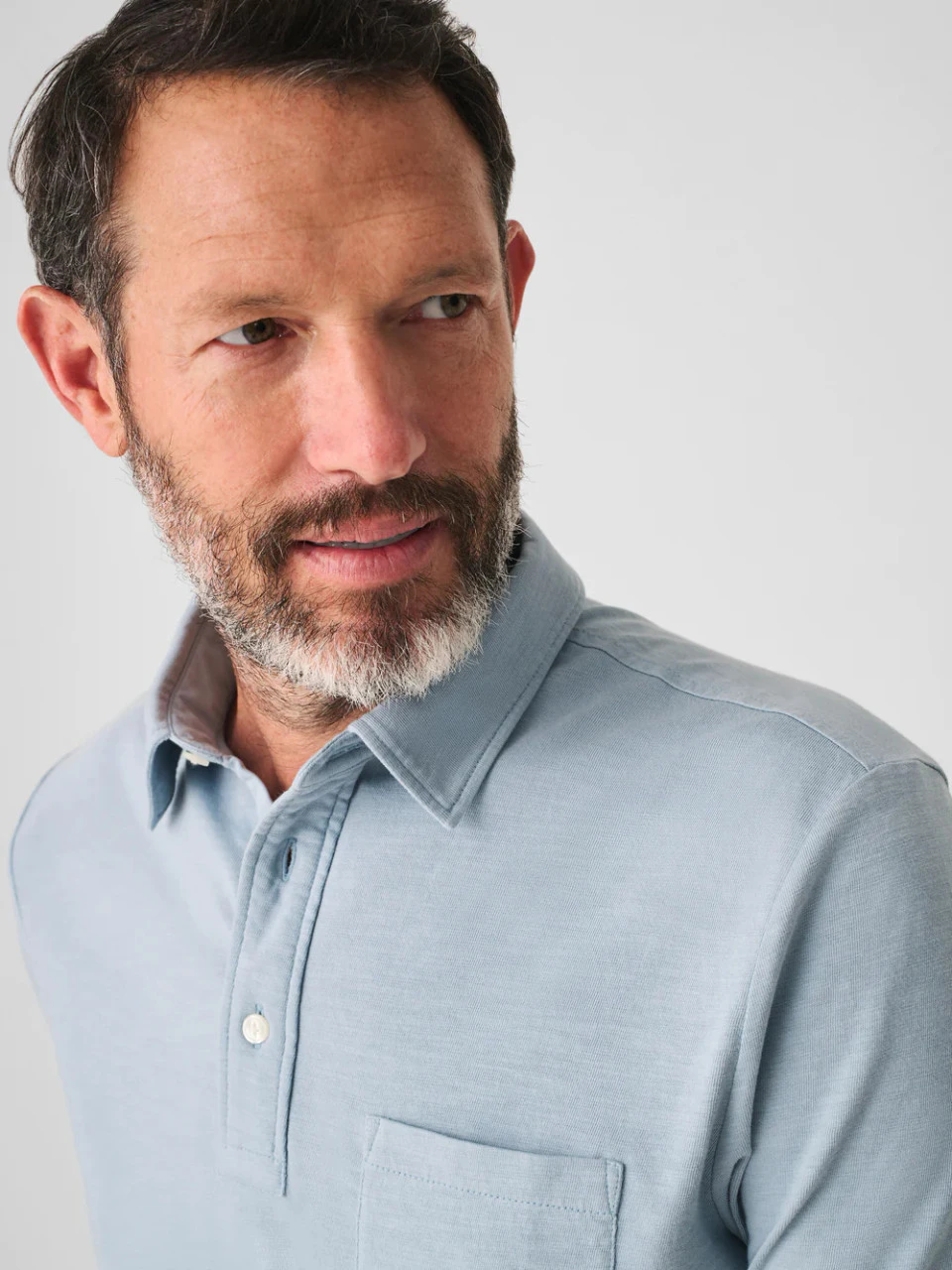 Faherty Sunwashed T-Shirt Polo: Blue Breeze 4 Faherty Sunwashed T-Shirt Polo: Blue Breeze - Image 2