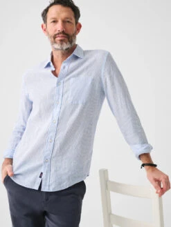 Faherty Linen Laguna Shirt: Summer Classic Stripe