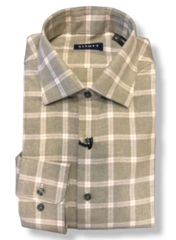 Stantt Dusty Sage Windowpane Check Flannel