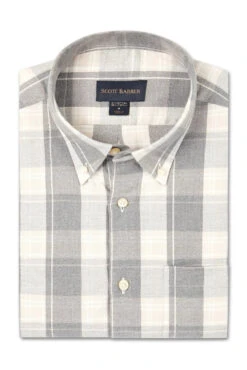 Scott Baber Exploded Plaid Sport Shirt: Heather