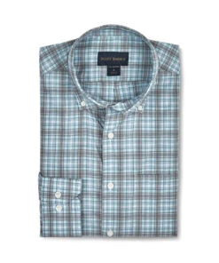 Scott Barber Organic Cotton Plaid Shirt: Seafoam
