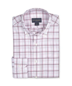 Scott Barber Organic Cotton Plaid Shirt: White/Pink