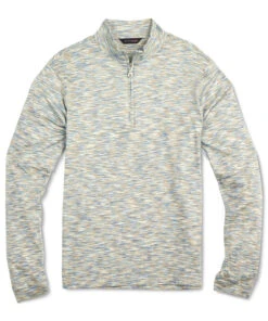 Scott Barber Space-Dyed Zip Mock: Sea
