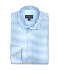 Scott Barber Organic Cotton Gingham Shirt: Sky