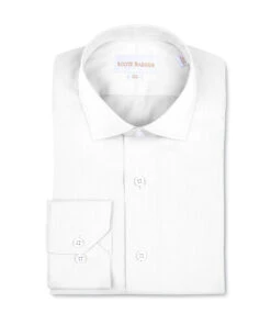 Scott Barber Solid Fine Twill Dress Shirt: White