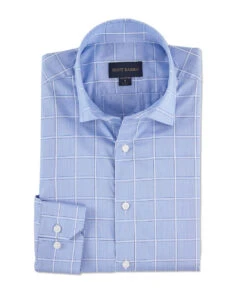 Scott Barber Luxe Windowpane Shirt: Sky