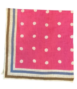 Seaward & Stearn Pink W/ Dots Pocket Square