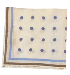 Seaward & Stearn White W/ Dots Pocket Square