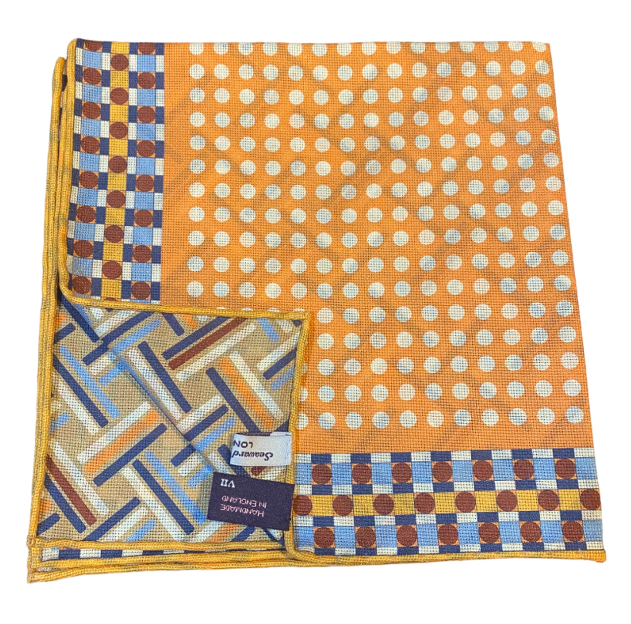 Seaward & Stearn Orange Multi Dots Pocket Square 3 Seaward & Stearn Orange Multi Dots Pocket Square