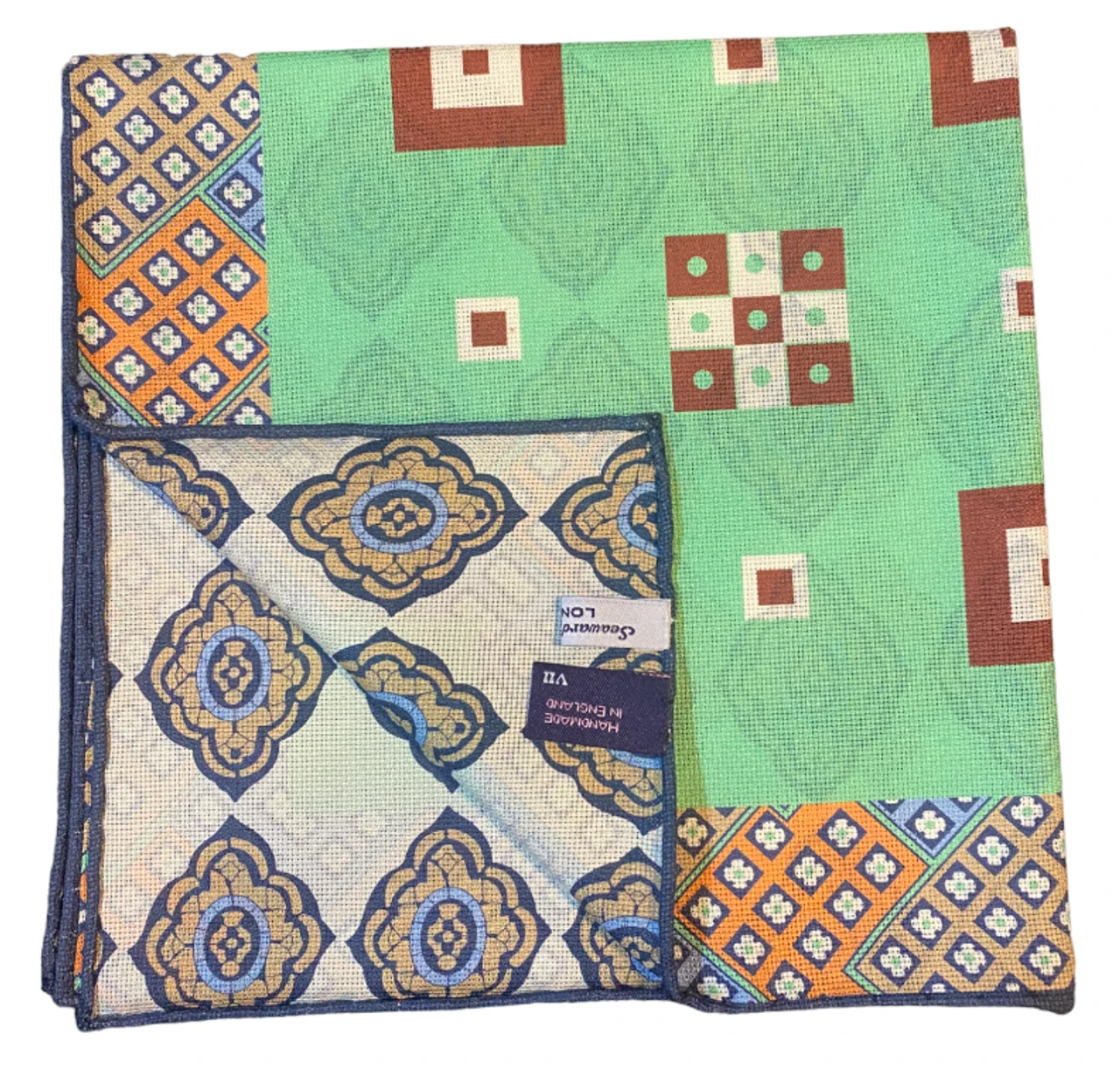 Seaward & Stearn Green/Burgundy Squares Pocket Square 3 Seaward & Stearn Green/Burgundy Squares Pocket Square