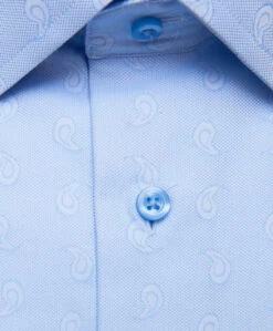 David Donahue Sky Textured Paisley Performance Dress Shirt - Blue -Fashion Clothing TBSP01505454 DETA2 x600 11021.1603137677