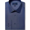 David Donahue Navy Micro Dobby Dress Shirt