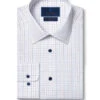 David Donahue White & Orange Tattersall Non-Iron Dress Shirt