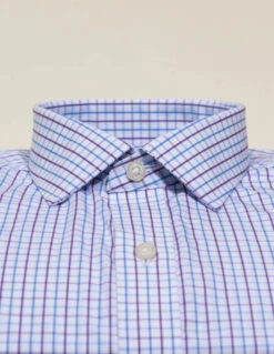Stantt Wrinkle-Resistant Plum & Light Blue Tattersall Sport Shirt -Fashion Clothing Wrinkle Resistant Plum and Light Blue Tattersall 02 edited 2160x 17676.1682622084