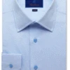 David Donahue Sky Blue Textured Dobby Dress Shirt