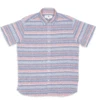 Duck Head Flint Stripe Oxford Short Sleeve Shirt: Vintage Blue -Fashion Clothing a1 50632.1647885477