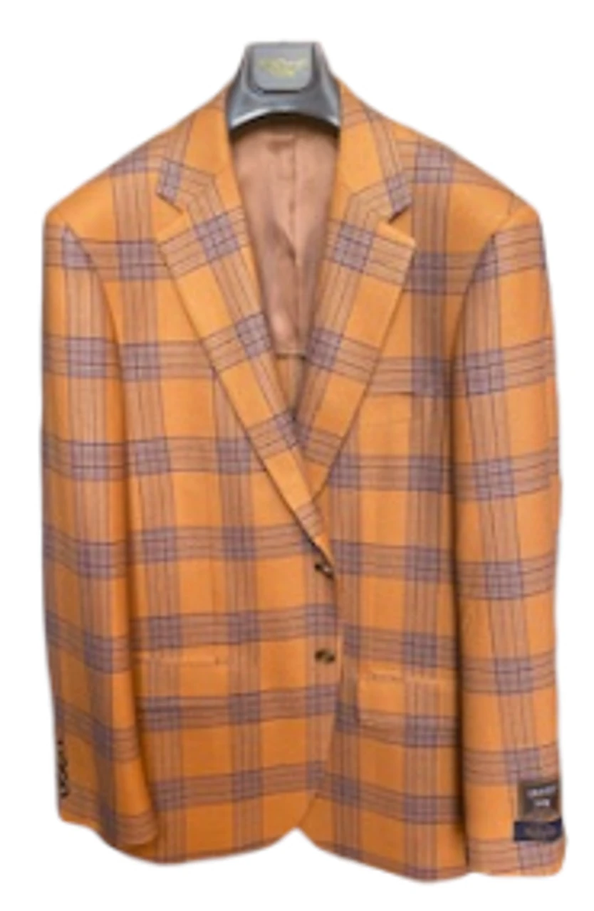 Max Davoli By MaxMan Blue/Rust Check Sportcoat 3 Max Davoli By MaxMan Blue/Rust Check Sportcoat