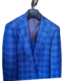 Trend By MaxMan Blue Windowpane Soft Coat