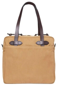 Filson Rugged Twill Tote Bag W/ Zipper: Tan -Fashion Clothing a3 53322.1674581618