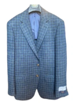 Max Davoli By MaxMan Blue/Green Check Barberis Soft Sportcoat