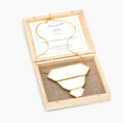 Brackish Statement Necklace: Abyad 13 Brackish Statement Necklace: Abyad -Fashion Clothing abyad feather statement necklace boxed 720x 77165.1651867165