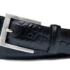 W. Kleinberg Embossed Crocodile Belt: Black -Fashion Clothing belt 93571.1658422828