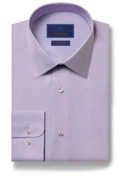 David Donahue Berry Micro Textured Non-Iron Dress Shirt