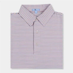 Genteal Bight Stripe Performance Polo: Garnet
