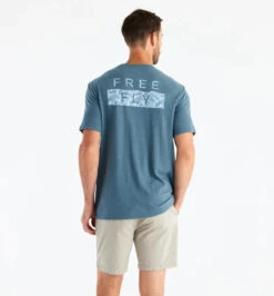 Free Fly Clearwater Camo Tee: Heather Slate Blue -Fashion Clothing clearwater camo heather slate blue tee 3 2600x2800 crop center 25159.1675886621
