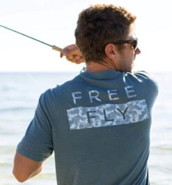 Free Fly Clearwater Camo Tee: Heather Slate Blue -Fashion Clothing clearwater camo heather slate blue tee lifestyle 1 2600x2800 crop center 89160.1675886622