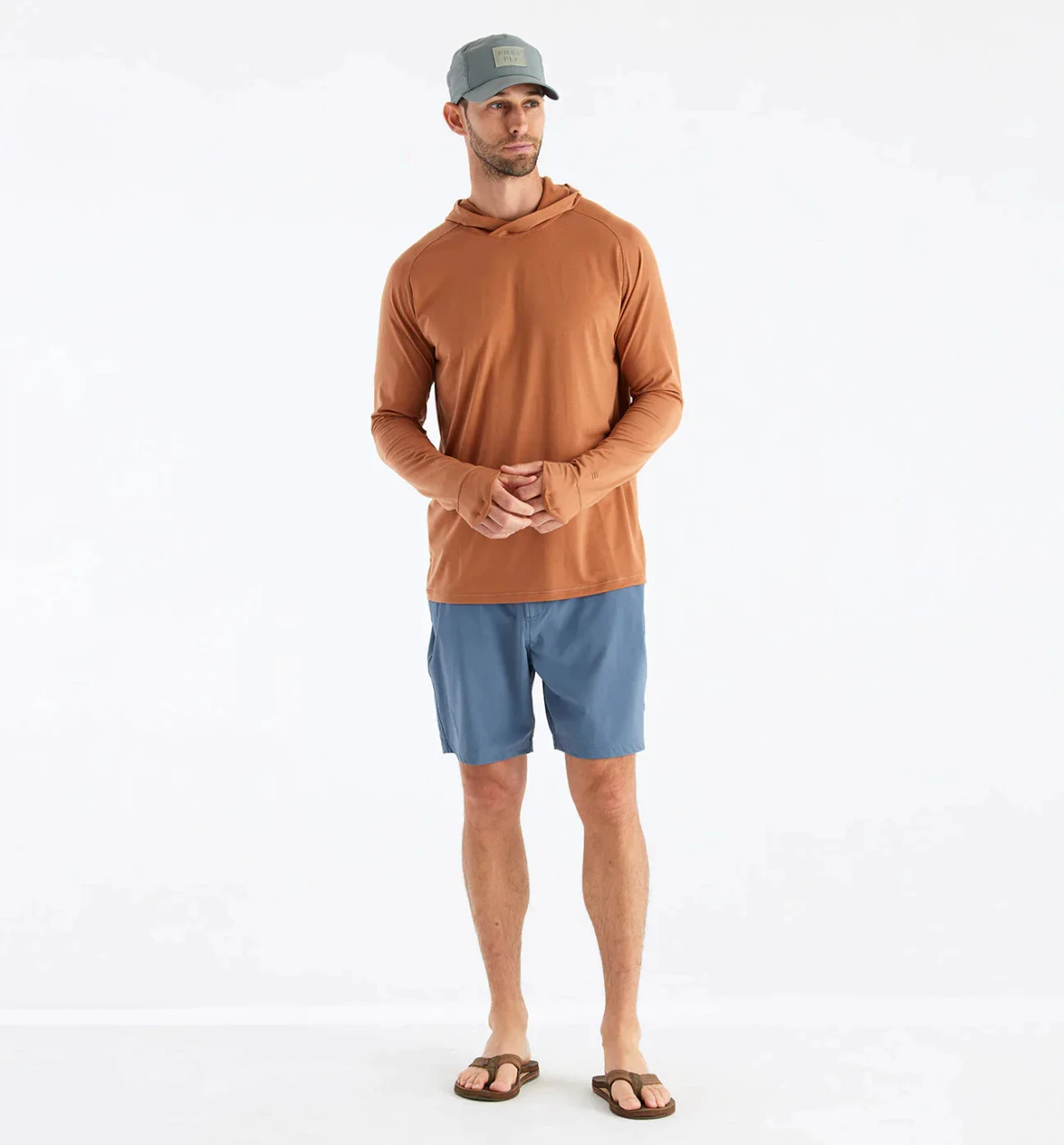 Free Fly Men's Clearwater Hoodie: Rust 3 Free Fly Men's Clearwater Hoodie: Rust