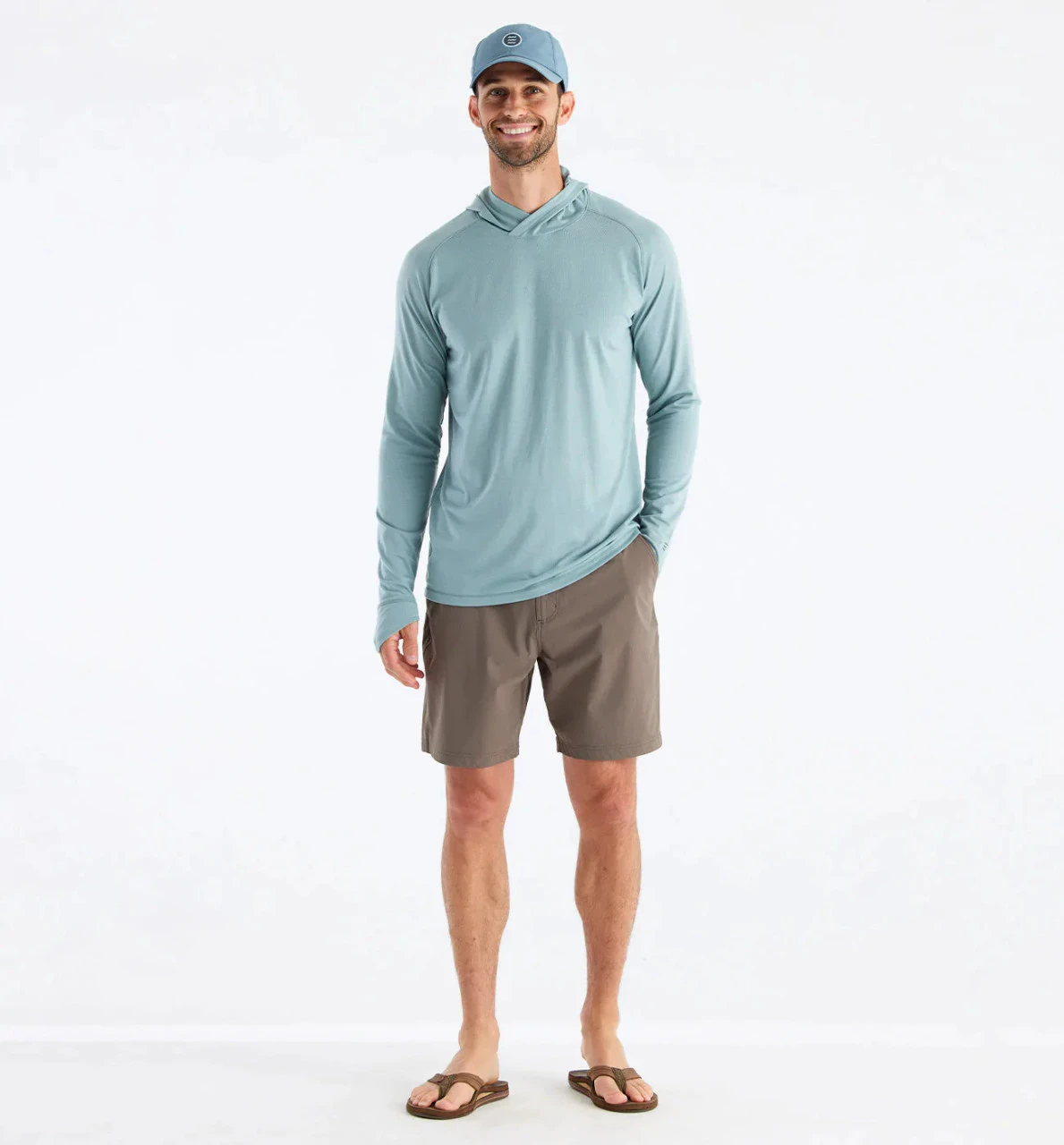 Free Fly Men's Clearwater Hoodie: Shale Green 3 Free Fly Men's Clearwater Hoodie: Shale Green
