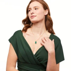 Brackish Rectangle Necklace: Cool Water -Fashion Clothing cool water feather rectangle pendant necklace lifestyle 2 720x 38762.1673036185