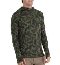 Free Fly Men's Bamboo Lightweight Hoody: Marshland Camo