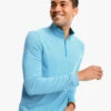 Southern Tide Cruiser Heather Micro Striped Performance Quarter Zip Pullover: Heather Blue Sapphire -Fashion Clothing cruiser heather micro striped performance quarter zip pullover heather blue sapphire front 7650 331d08b3 b24a 4eae ab9d eb584b87ea72 540x 00898.1658862534