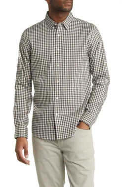 Faherty The Movementâ„¢ Shirt: Java Cream Gingham