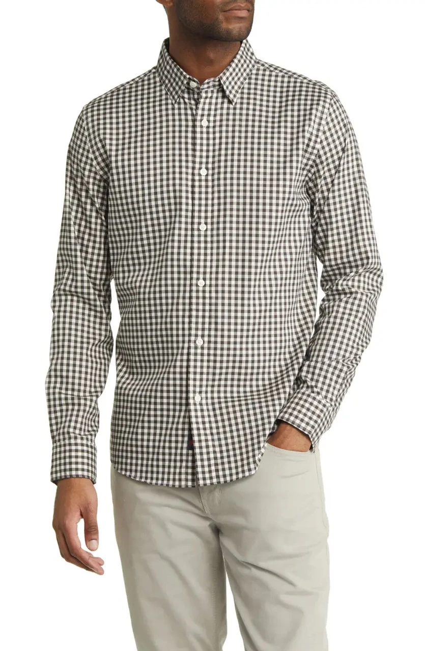 Faherty The Movement™ Shirt: Java Cream Gingham 3 Faherty The Movement™ Shirt: Java Cream Gingham