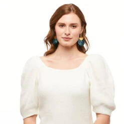 Brackish Feather Statement Earring: Devotion -Fashion Clothing devotion feather grecian earring lifestyle 3 720x 73536.1669746593