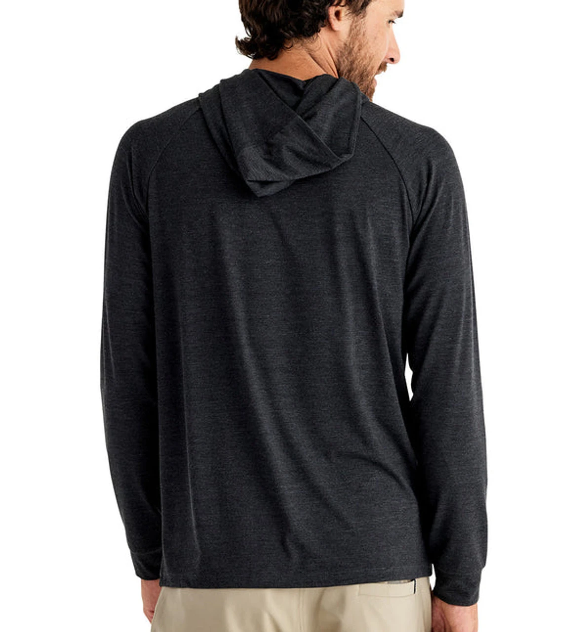 Free Fly Bamboo Men's Bamboo Flex Hoody: Heather Black 4 Free Fly Bamboo Men's Bamboo Flex Hoody: Heather Black - Image 2