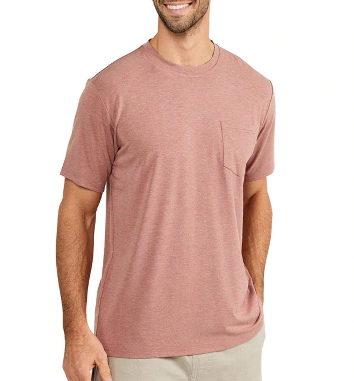 Free Fly Men's Bamboo Flex Pocket Tee: Heather Brick 3 Free Fly Men's Bamboo Flex Pocket Tee: Heather Brick