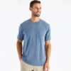 Free Fly Men's Bamboo Flex Pocket Tee: Heather Deepwater