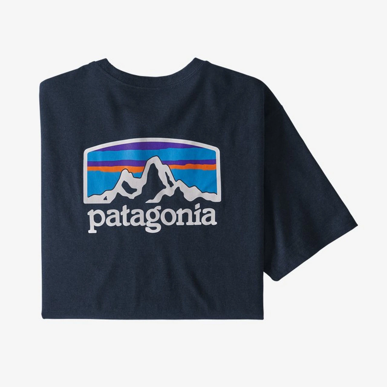 Patagonia Men's Fitz Roy Horizons Responsibili-Tee: New Navy 3 Patagonia Men's Fitz Roy Horizons Responsibili-Tee: New Navy
